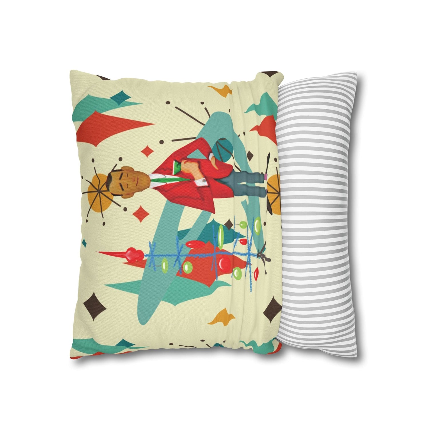 Kate McEnroe New York Retro Vintage Kitsch MCM Christmas Holiday Pillow CoverThrow Pillow Covers31954214882684127652