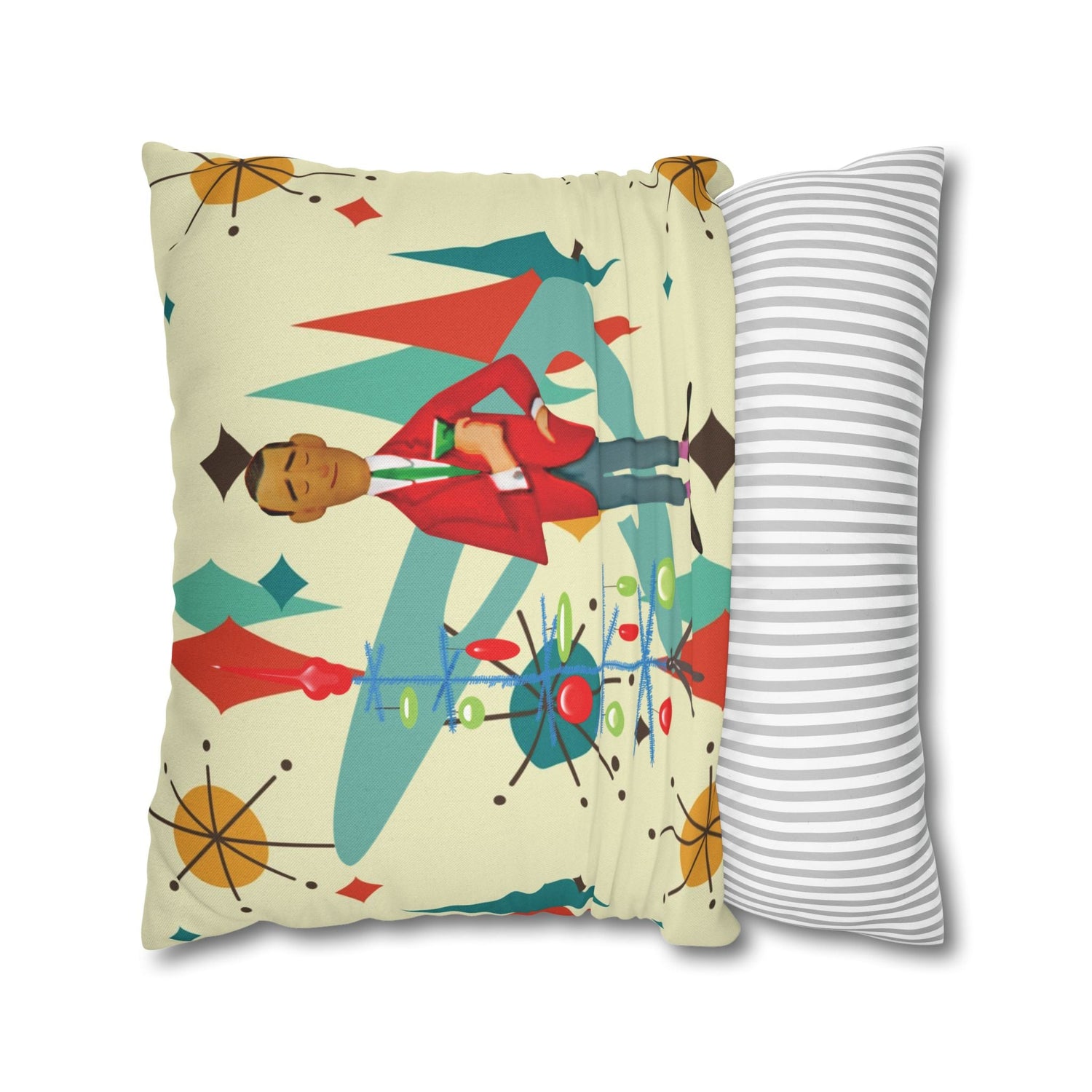 Kate McEnroe New York Retro Vintage Kitsch MCM Christmas Holiday Pillow CoverThrow Pillow Covers31954214882684127652