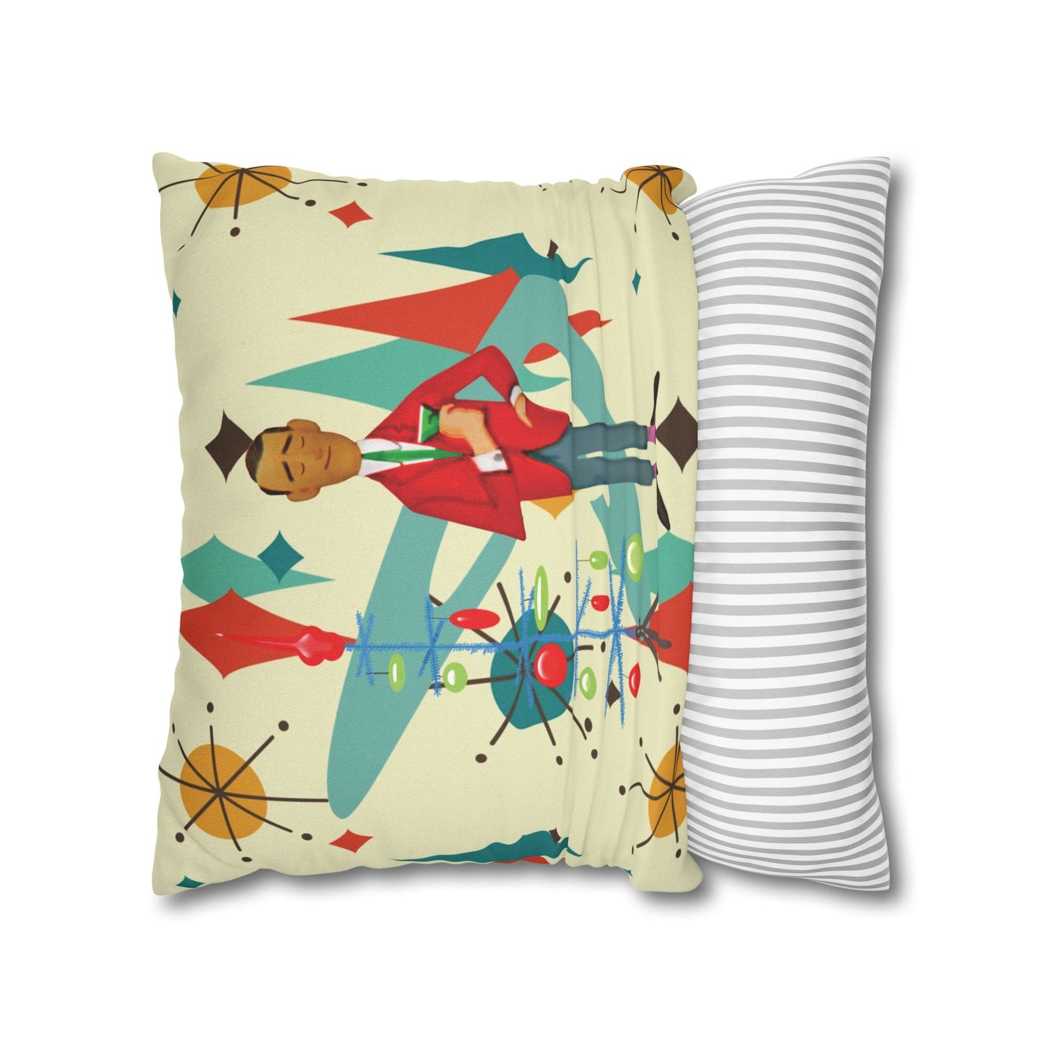 Kate McEnroe New York Retro Vintage Kitsch MCM Christmas Holiday Pillow CoverThrow Pillow Covers31954214882684127652