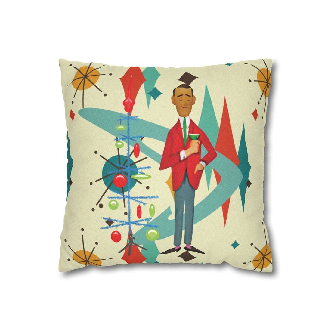 Kate McEnroe New York Retro Vintage Kitsch MCM Christmas Holiday Pillow CoverThrow Pillow Covers33742487859723192176