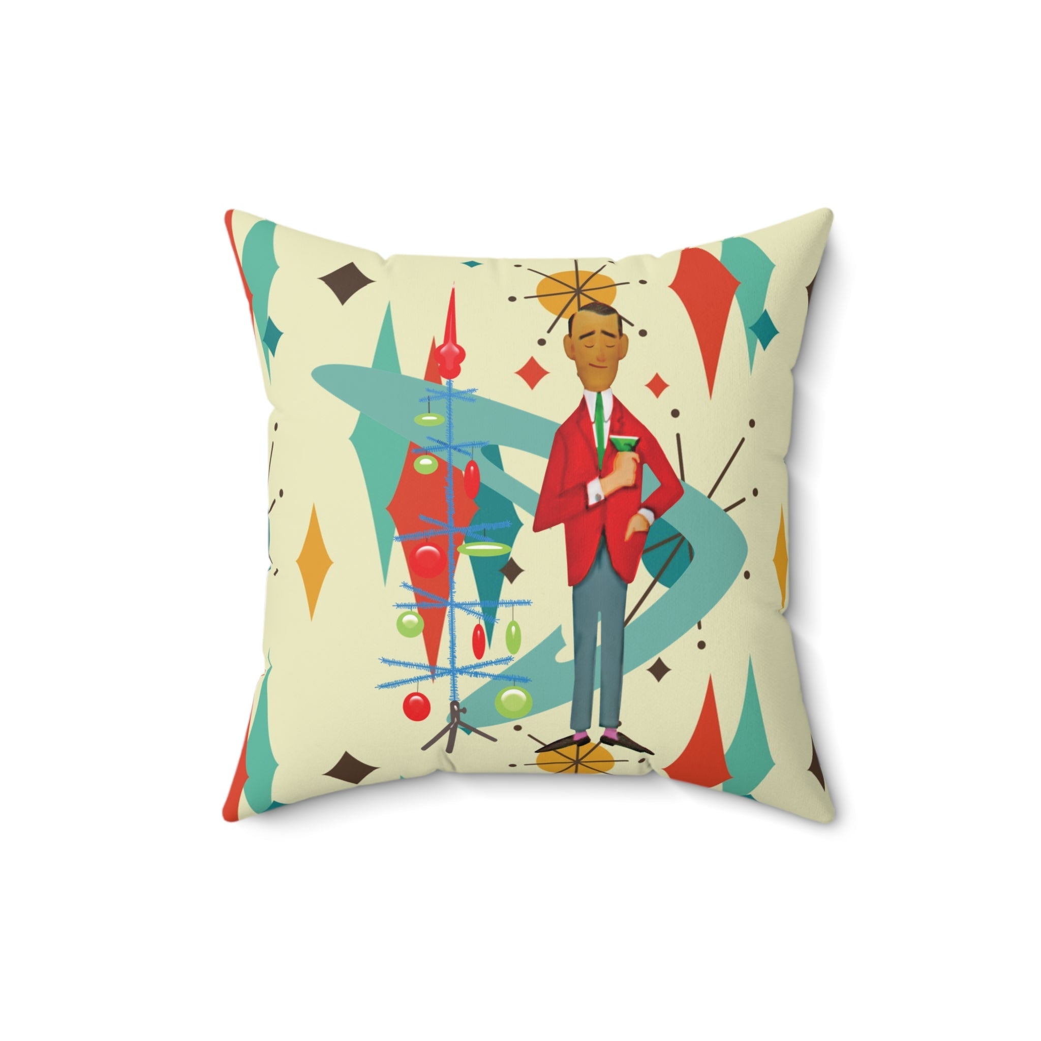 Kate McEnroe New York Retro Vintage Kitsch MCM Christmas Holiday Throw PillowThrow Pillows19375726407634198833