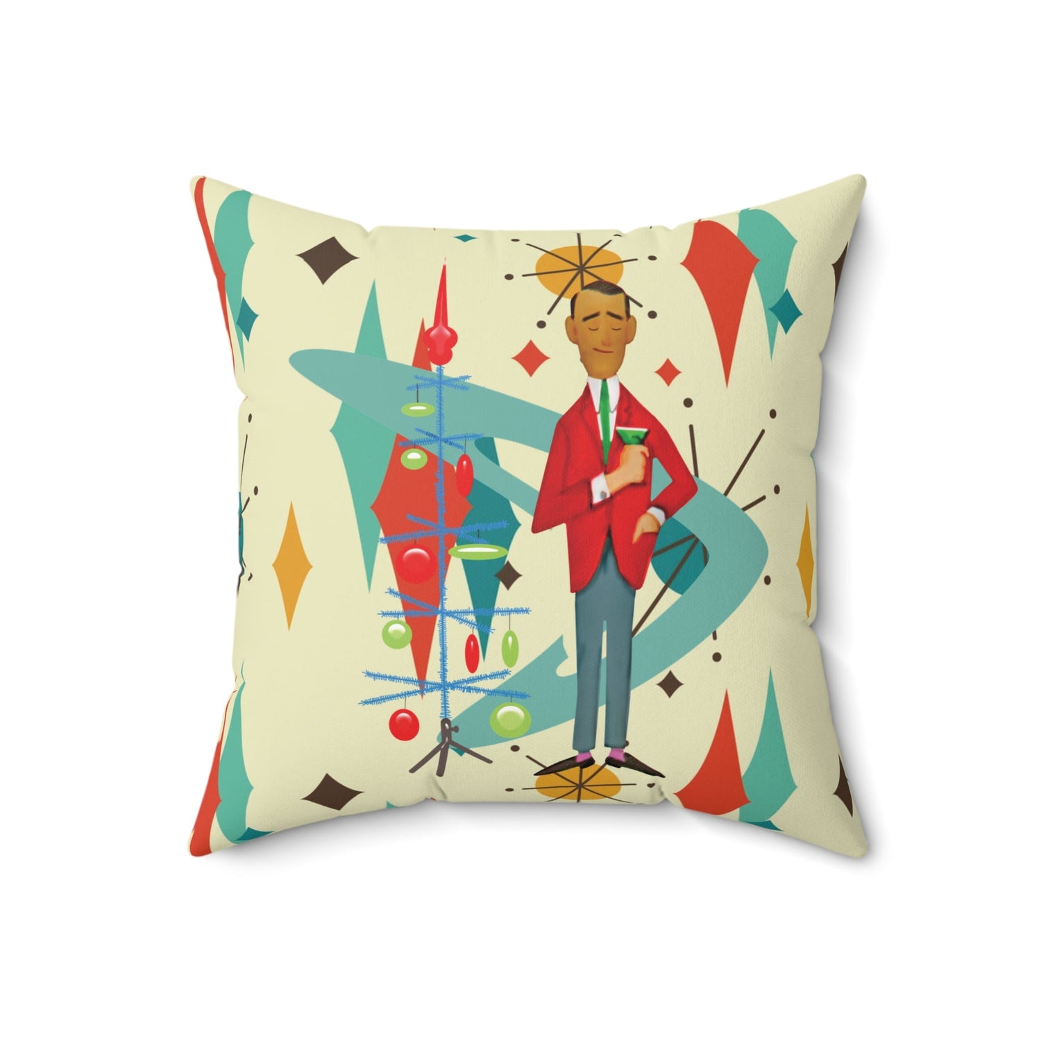 Kate McEnroe New York Retro Vintage Kitsch MCM Christmas Holiday Throw PillowThrow Pillows19375726407634198833