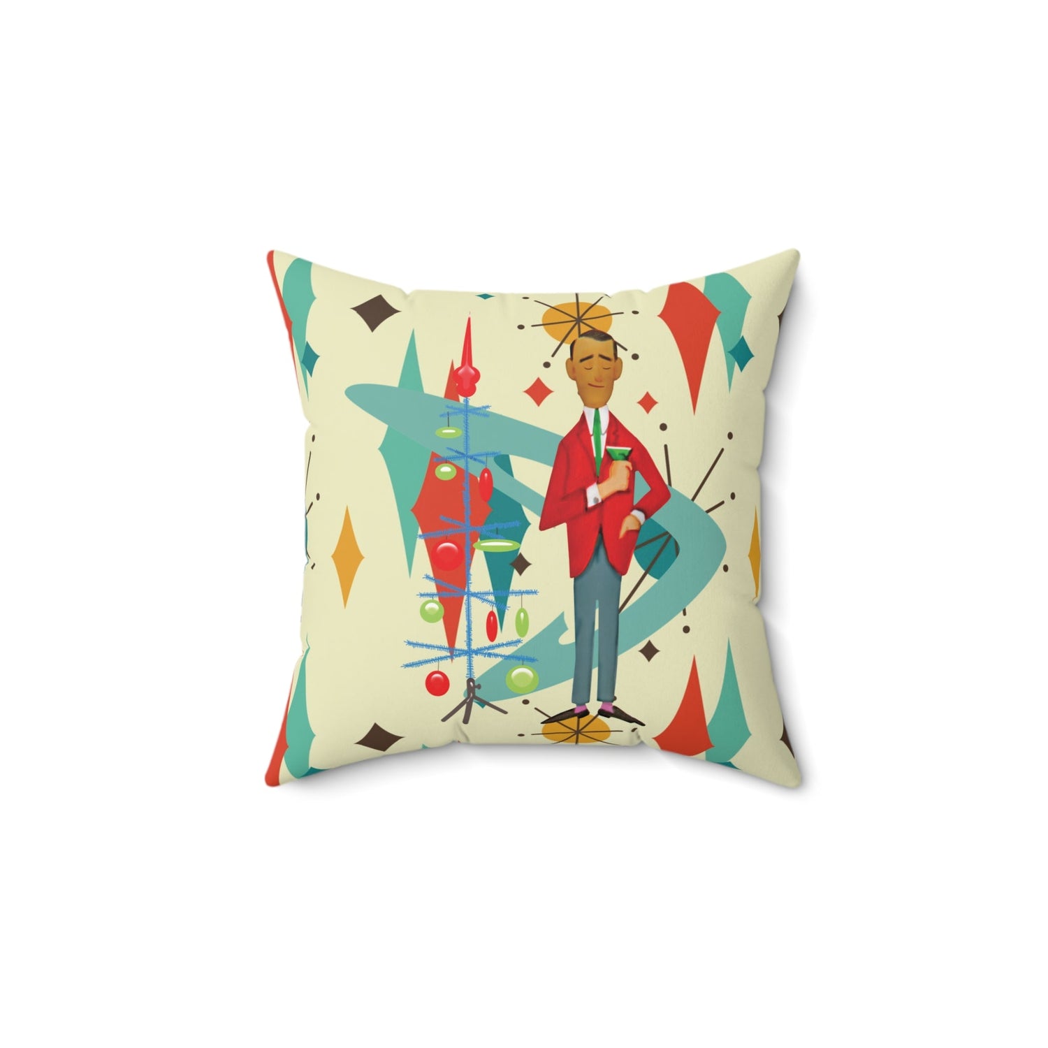 Kate McEnroe New York Retro Vintage Kitsch MCM Christmas Holiday Throw PillowThrow Pillows19375726407634198833