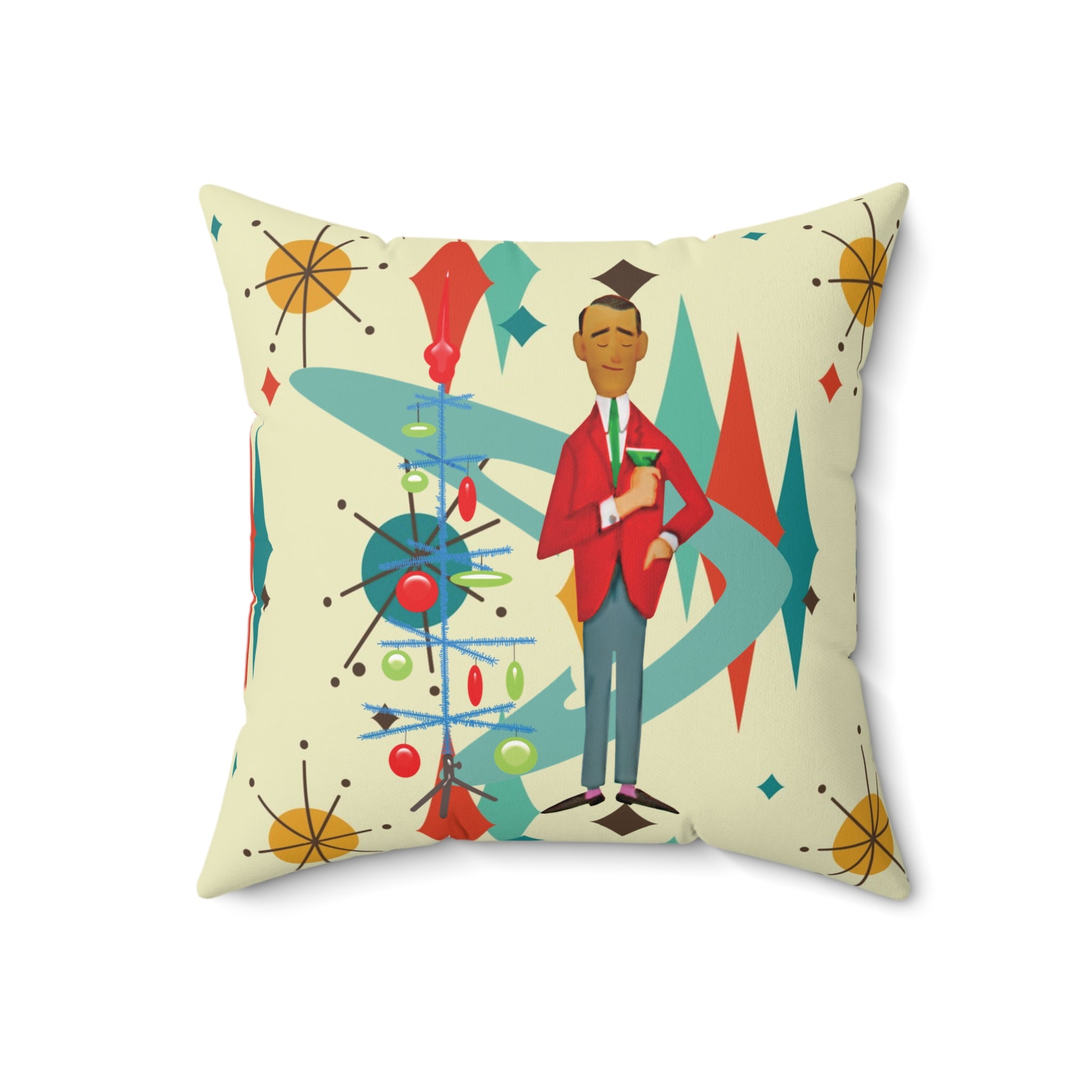 Kate McEnroe New York Retro Vintage Kitsch MCM Christmas Holiday Throw PillowThrow Pillows19375726407634198833