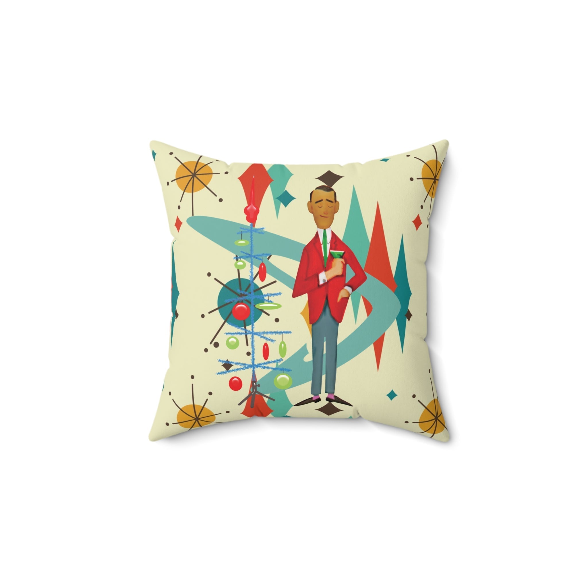 Kate McEnroe New York Retro Vintage Kitsch MCM Christmas Holiday Throw PillowThrow Pillows28712595086188465672