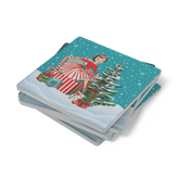 Kate McEnroe New York Retro Vintage Kitsch Snowy Christmas Coasters, Mid Century Modern 50s Holiday DrinkwareCoasters7021