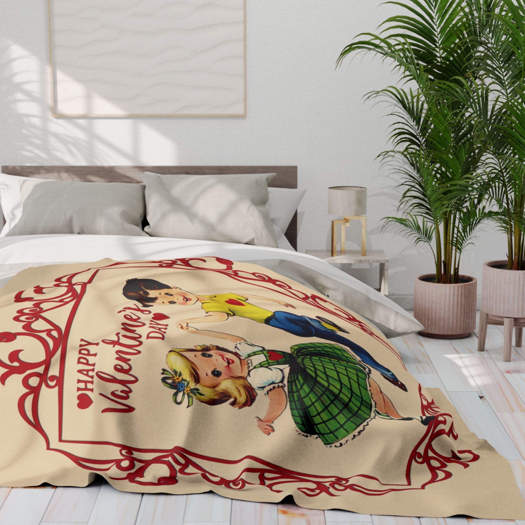 Kate McEnroe New York Retro Vintage Kitsch Valentine Sherpa Blanket, Mid Century Modern 50s Dancing Boy Girl Cute Romantic ThrowBlankets26983644697043658363