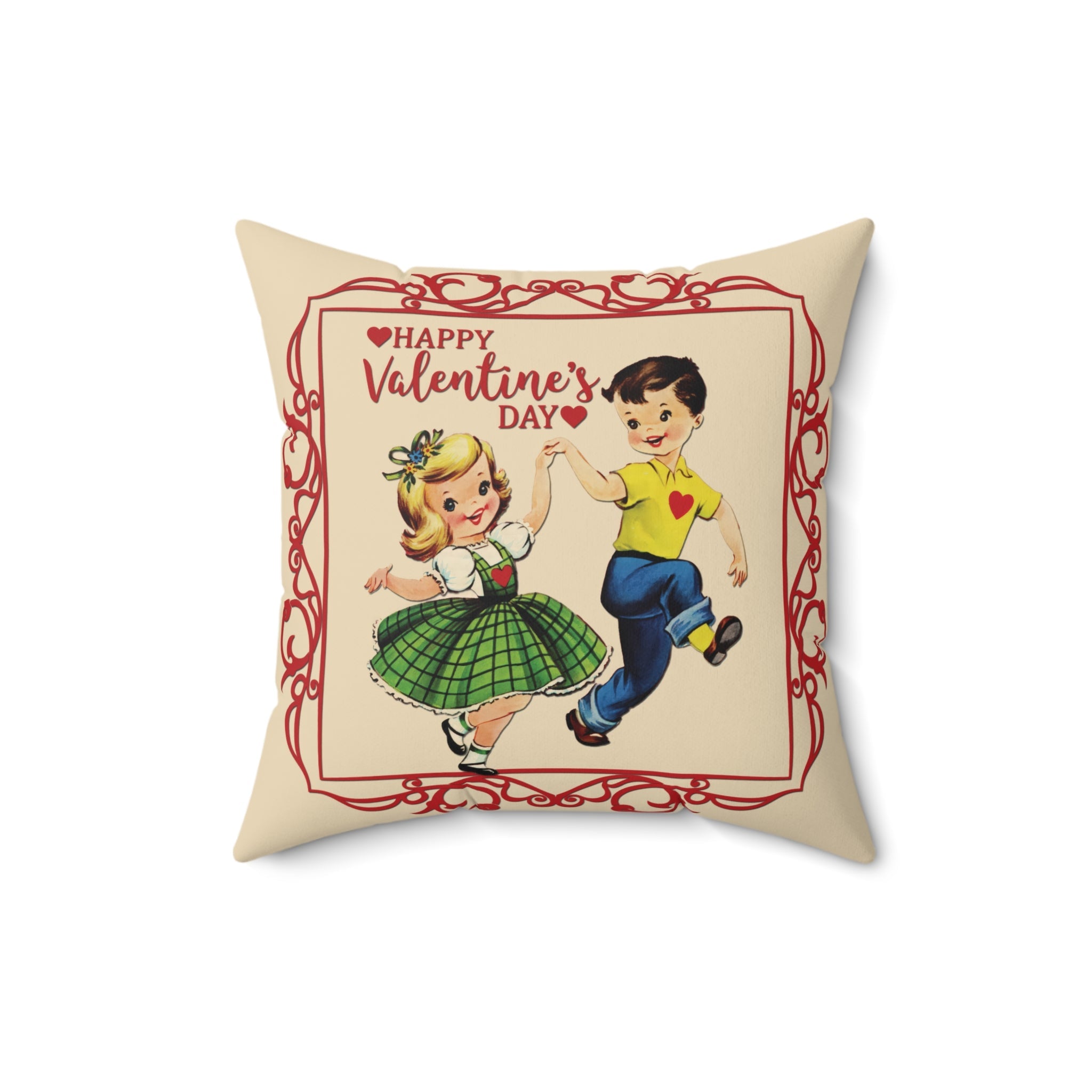 Kate McEnroe New York Retro Vintage Kitsch Valentine Throw Pillow, Mid Century Modern 50s Romantic Dancing Boy Girl CushionThrow Pillows11848170714249603673