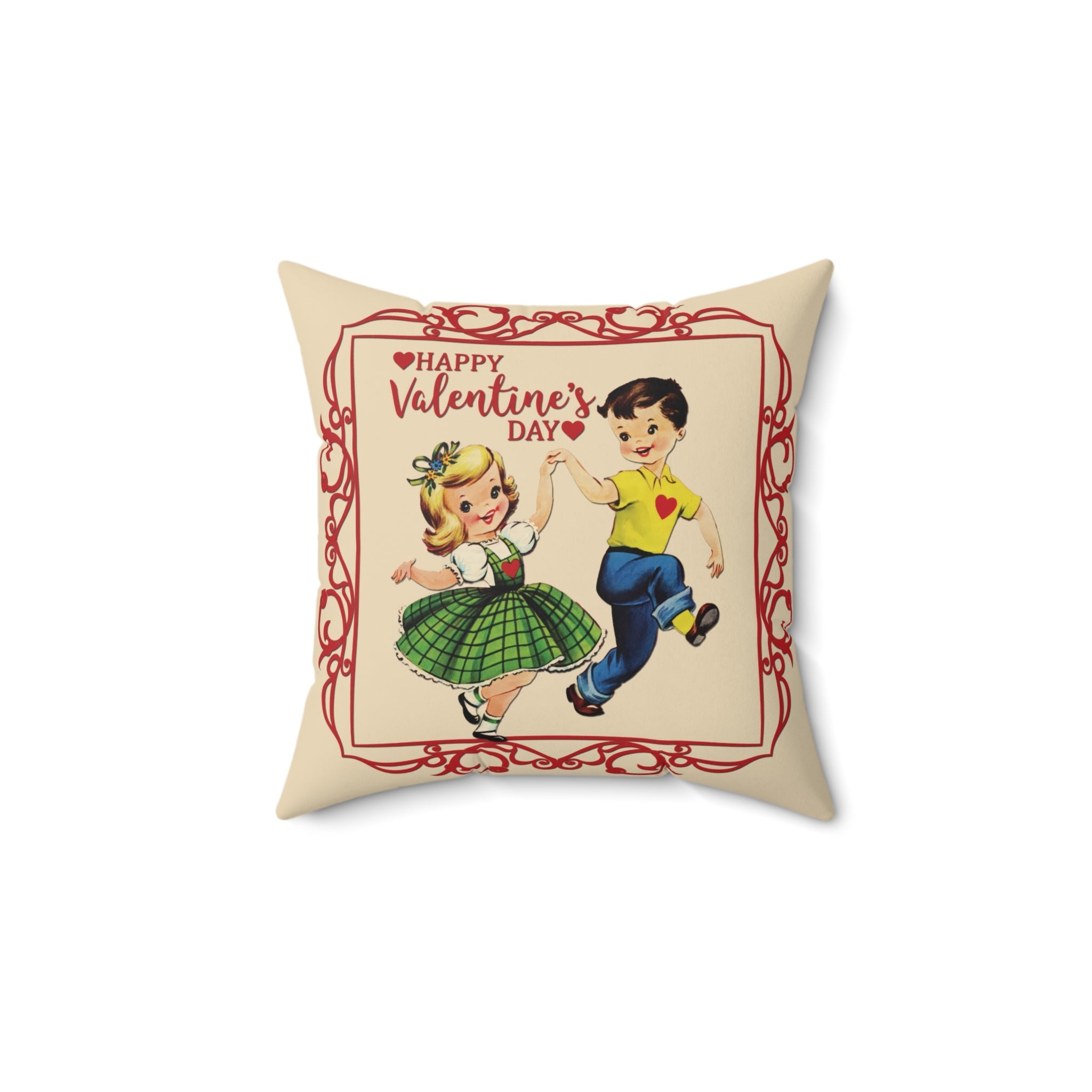Kate McEnroe New York Retro Vintage Kitsch Valentine Throw Pillow, Mid Century Modern 50s Romantic Dancing Boy Girl CushionThrow Pillows28542627312519581138