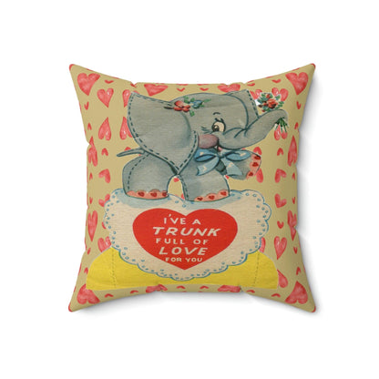Kate McEnroe New York Retro Vintage Kitschy Elephant Valentine Throw Pillow Cover Throw Pillow Covers 18&quot; × 18&quot; 93278016897231103918