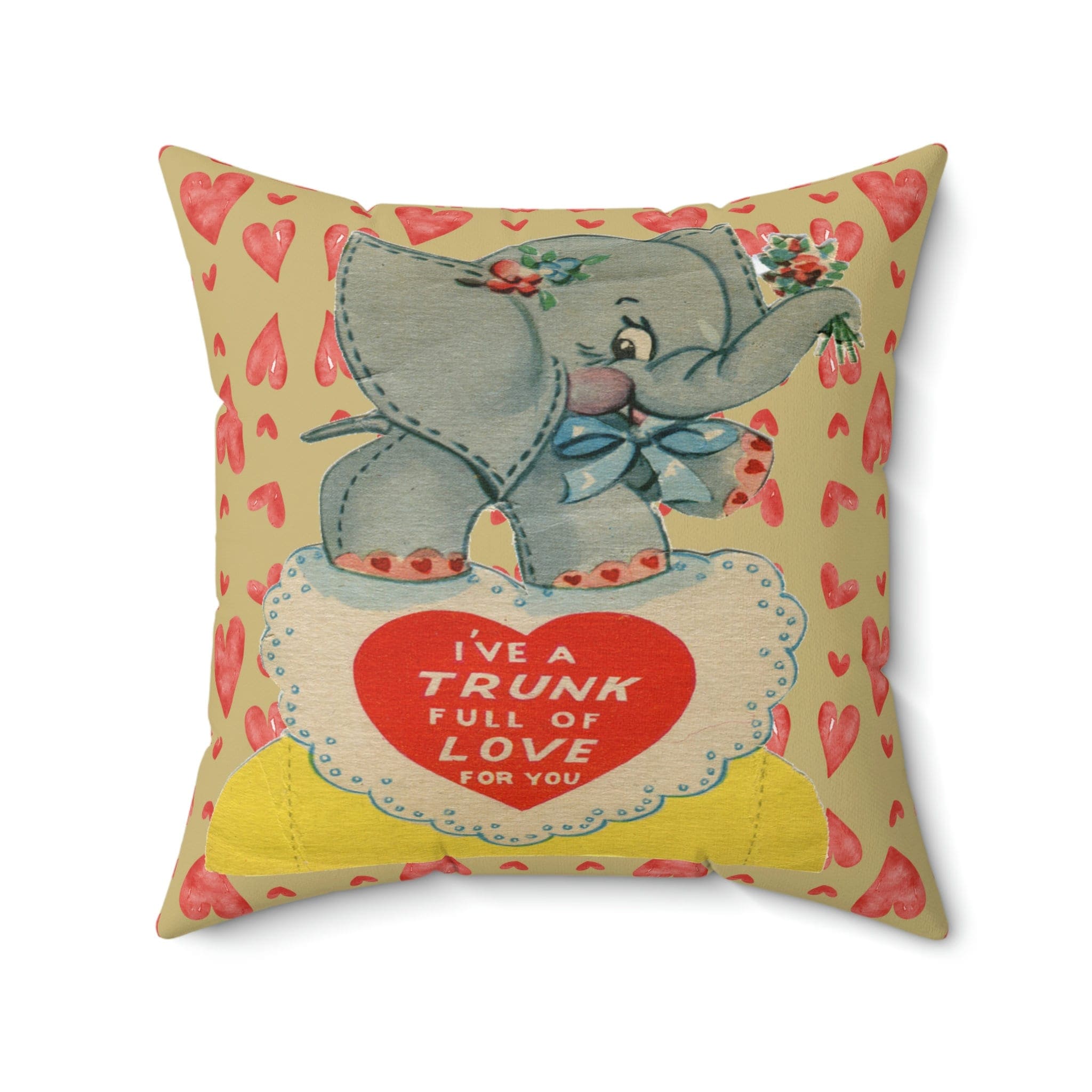 Kate McEnroe New York Retro Vintage Kitschy Elephant Valentine Throw Pillow CoverThrow Pillow Covers20791768637253560042