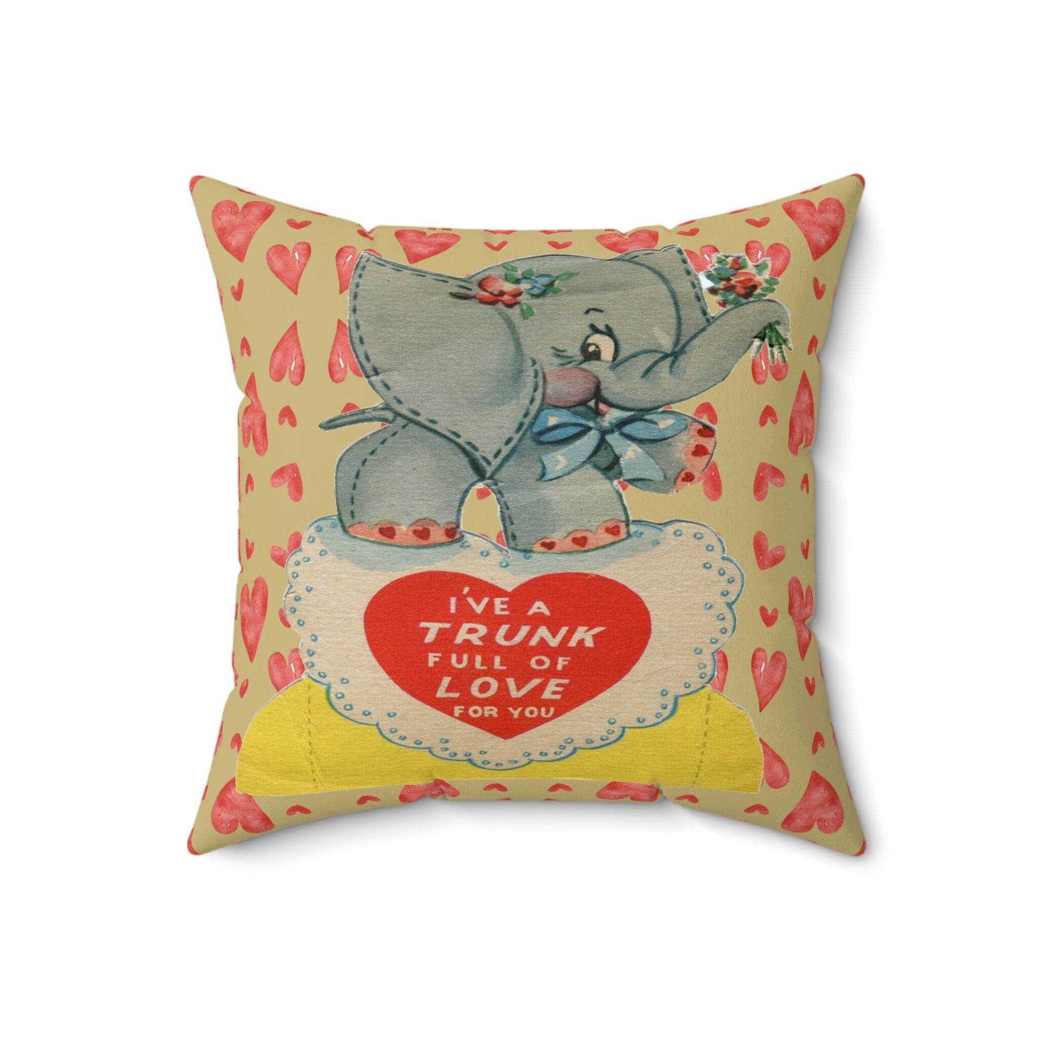 Kate McEnroe New York Retro Vintage Kitschy Elephant Valentine Throw Pillow CoverThrow Pillow Covers93278016897231103918