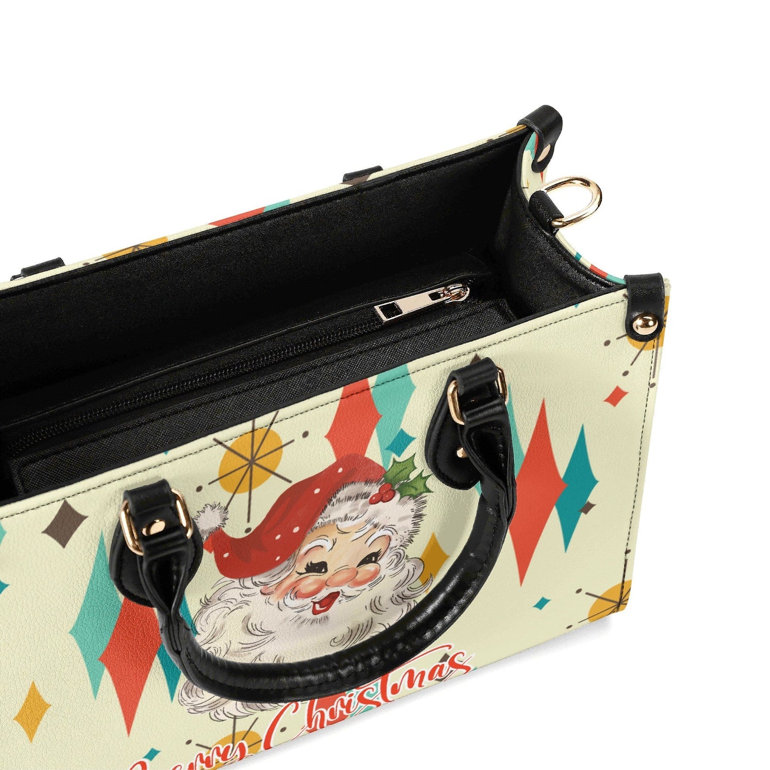 Kate McEnroe New York Retro Vintage Santa Franciscan Diamond Starburst Christmas HandbagHandbagsYP6DK4GN-1
