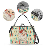 Kate McEnroe New York Retro Vintage Santa Franciscan Diamond Starburst Christmas Kisslock BagCrossbody BagsD3241567