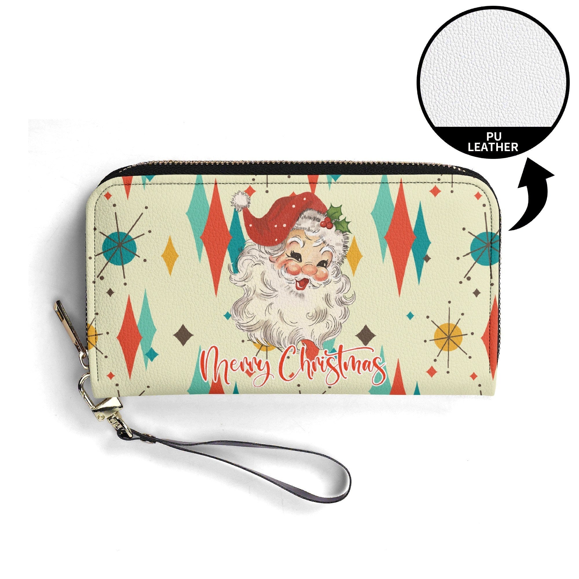 Kate McEnroe New York Retro Vintage Santa Franciscan Diamond Starburst Christmas WalletWalletsWJ275R7W-1