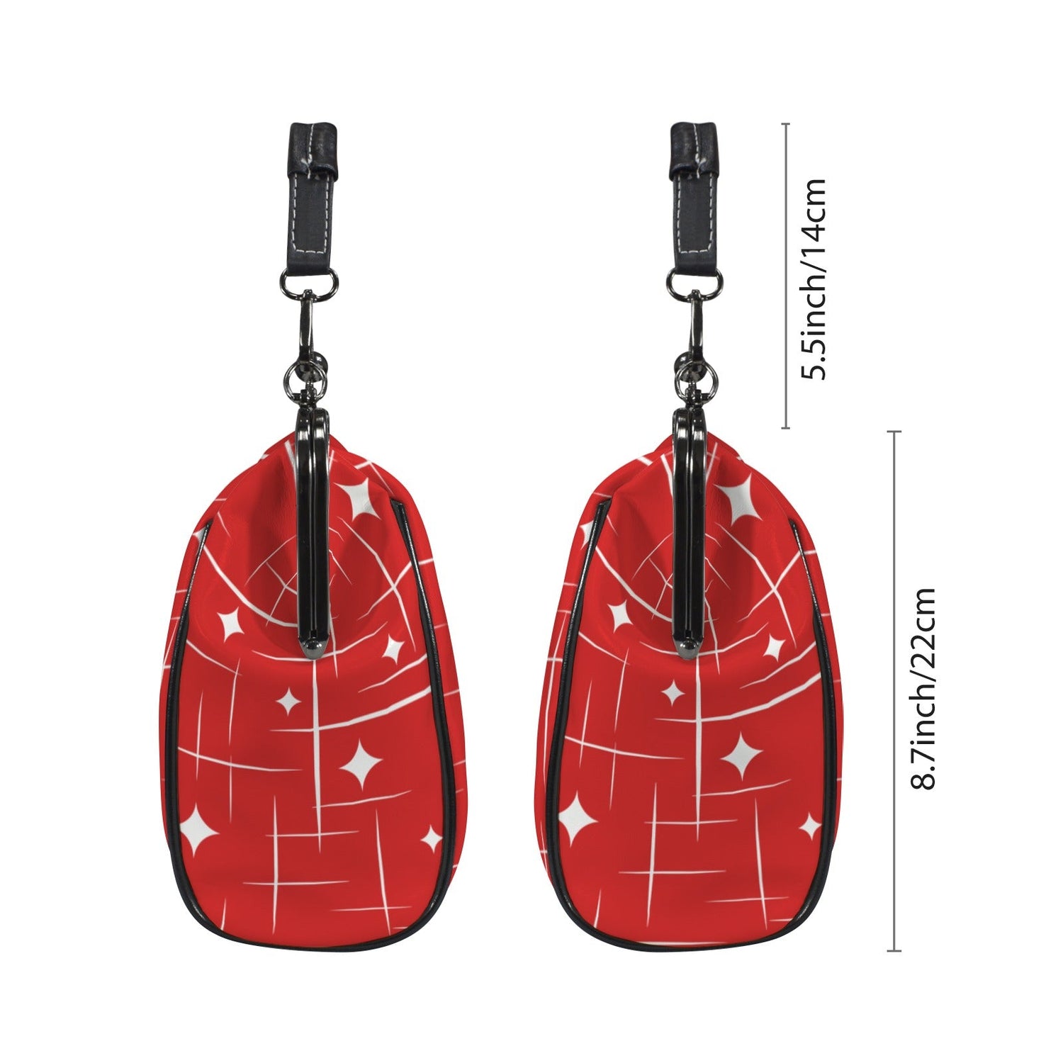 Kate McEnroe New York Retro Vintage Santa Kisslock Purse Red Starburst Holiday HandbagCrossbody BagsD3261617