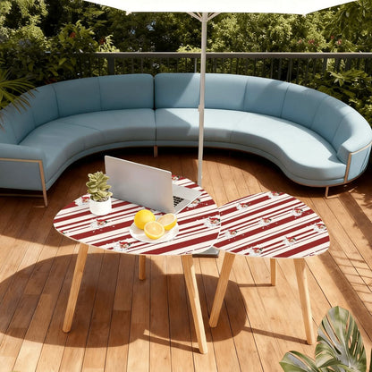 Kate McEnroe New York Retro Vintage Santa Stripe Christmas Nesting TablesNesting Tables6n8GzejWCH