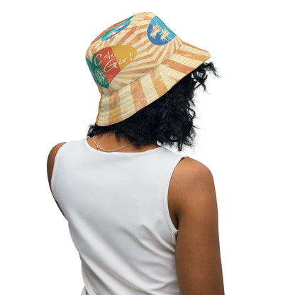 Kate McEnroe New York Retro Vintage Surfer Cali Girl Reversible Bucket Hat Hats