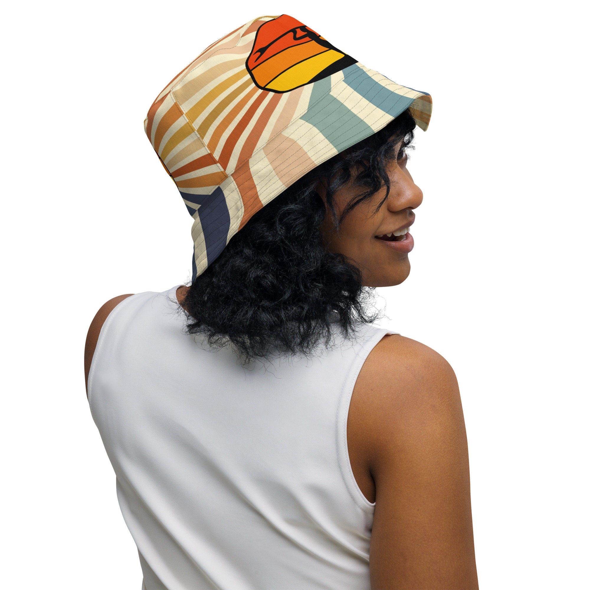 Kate McEnroe New York Retro Vintage Surfer Cali Girl Reversible Bucket HatHats63C761601D07C_16360