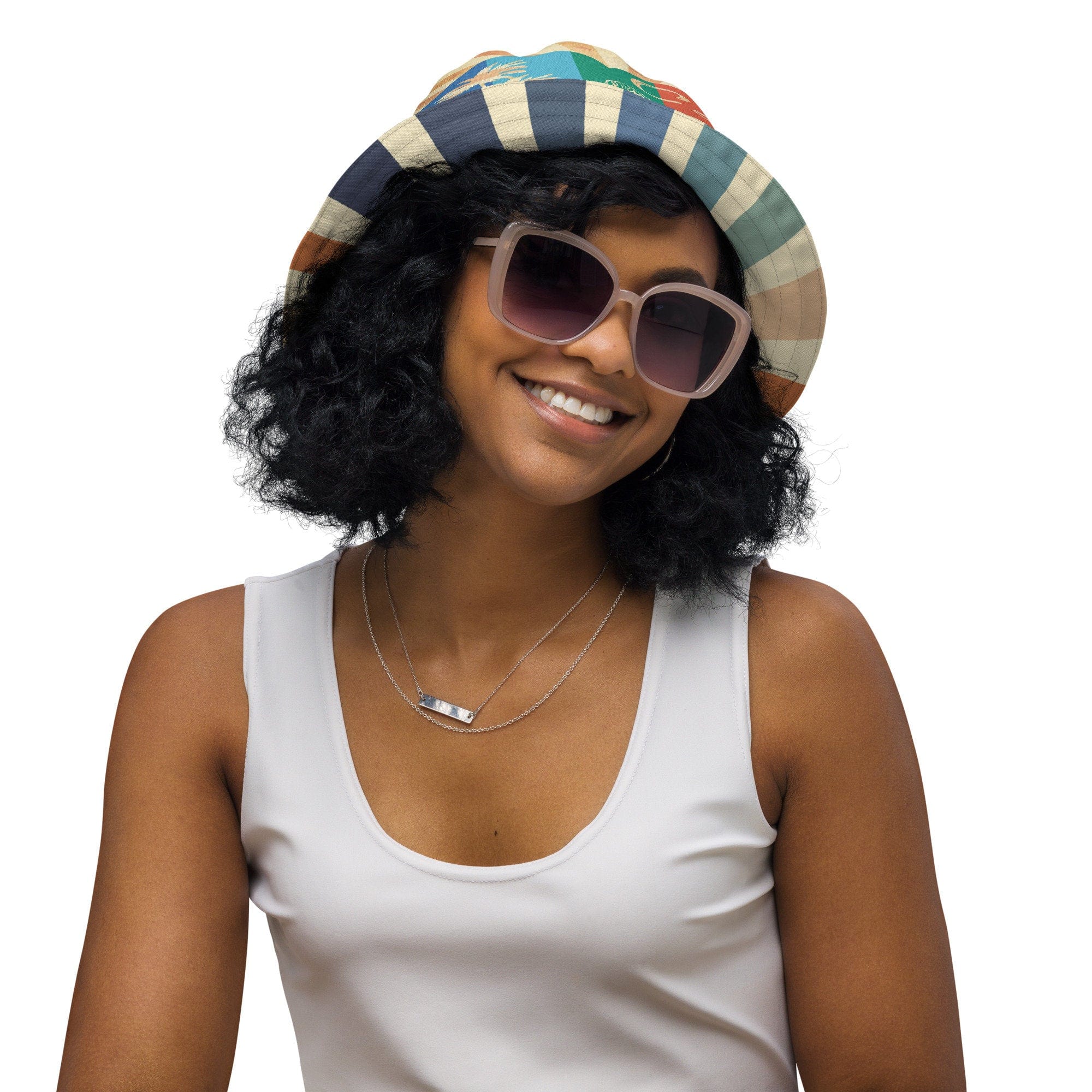 Kate McEnroe New York Retro Vintage Surfer Cali Girl Reversible Bucket HatHats63C761601D07C_16360
