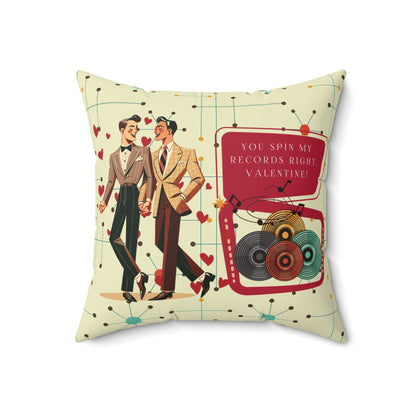 Kate McEnroe New York Retro Vinyl Dapper Dudes MCM Valentine Throw PillowThrow Pillows11009763255971268854