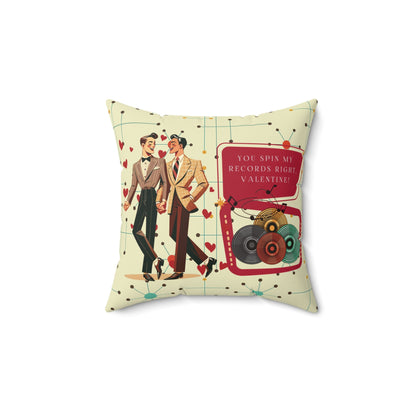 Kate McEnroe New York Retro Vinyl Dapper Dudes MCM Valentine Throw PillowThrow Pillows33341464900307013173