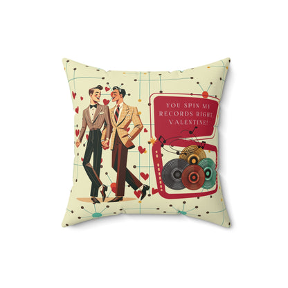Kate McEnroe New York Retro Vinyl Dapper Dudes MCM Valentine Throw PillowThrow Pillows33341464900307013173