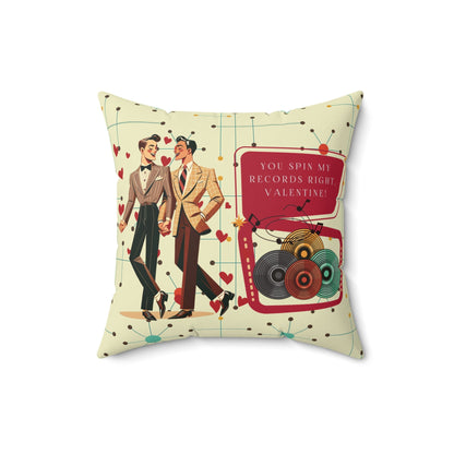 Kate McEnroe New York Retro Vinyl Dapper Dudes MCM Valentine Throw PillowThrow Pillows33341464900307013173