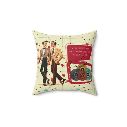 Kate McEnroe New York Retro Vinyl Dapper Dudes MCM Valentine Throw PillowThrow Pillows74727298355241180571