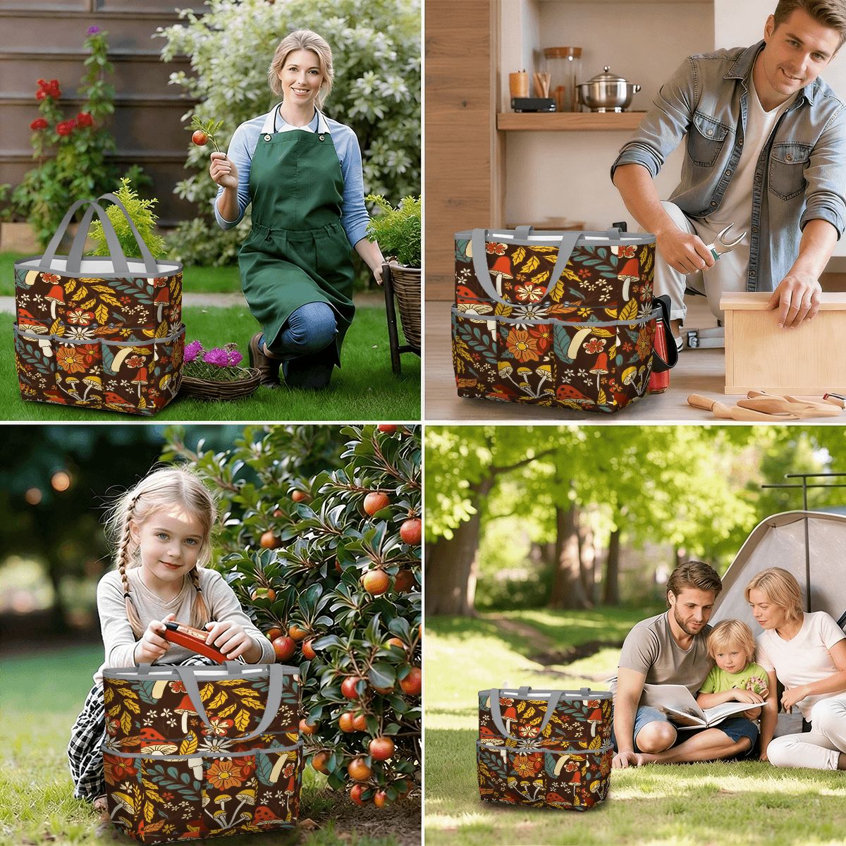 Kate McEnroe New York Retro Woodland Groovy Mushrooms Garden Tool BagGarden Tool Bag4R6nkVtyu1