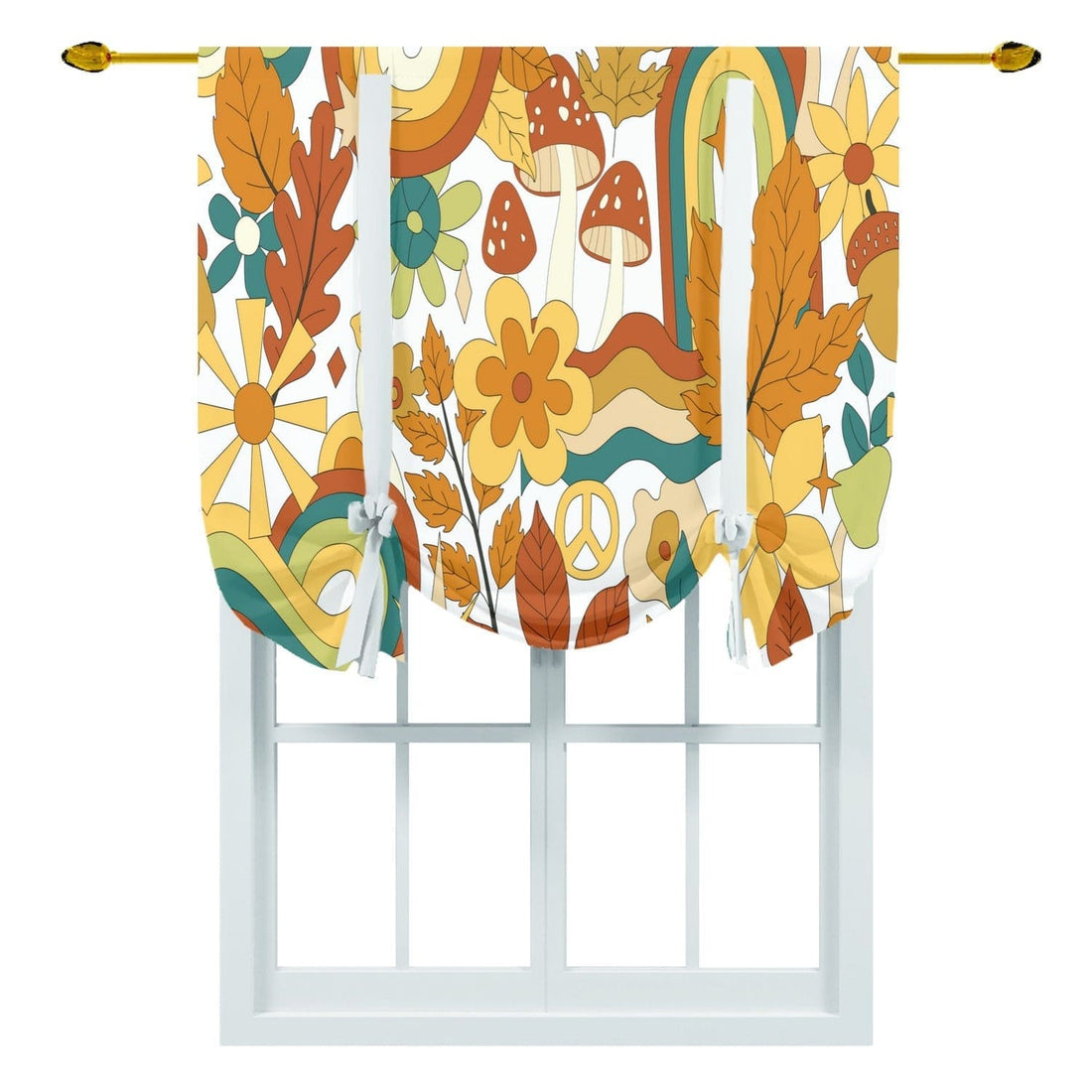Kate McEnroe New York Roll Up Curtain in 70s Groovy Hippie Retro Mid Century ModernTie - up Curtains55845