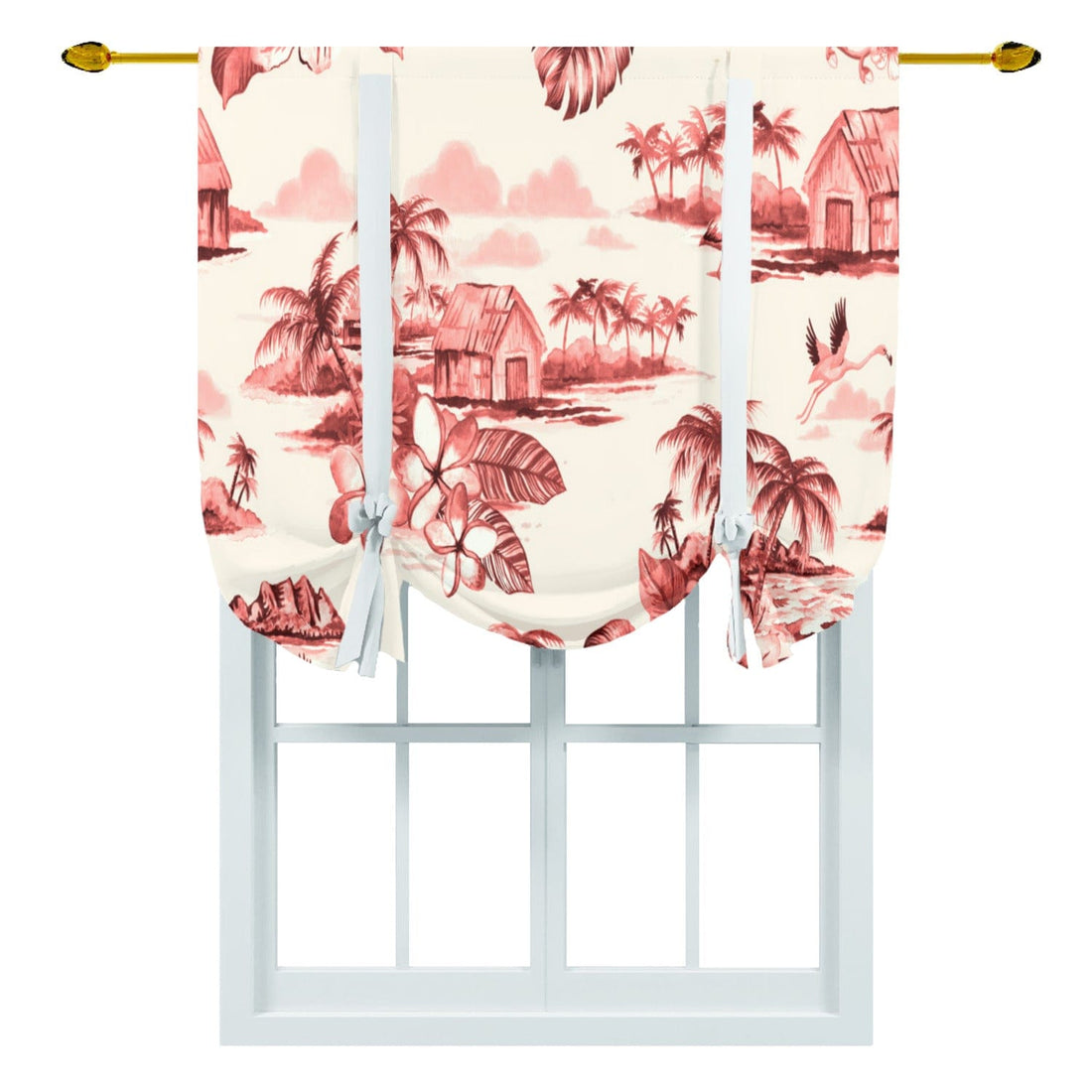 Kate McEnroe New York Roll - Up Curtains in Vintage Hawaiian Tropical Island ScenesTie - up Curtains55752