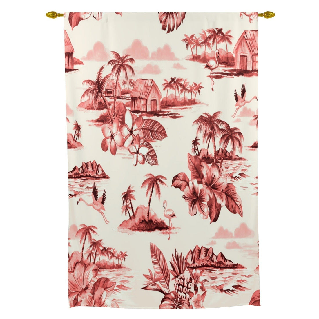 Kate McEnroe New York Roll - Up Curtains in Vintage Hawaiian Tropical Island ScenesTie - up Curtains55752