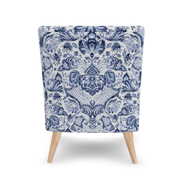 Kate McEnroe New York Royal Azure Damask Accent Chair Accent Chairs 2340488