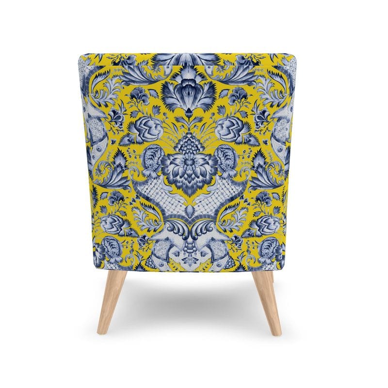 Kate McEnroe New York Royal Azure Damask Accent ChairAccent Chairs2340448