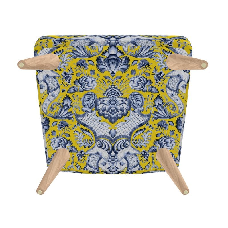 Kate McEnroe New York Royal Azure Damask Accent ChairAccent Chairs2340448