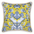 Kate McEnroe New York Royal Azure Damask Duck Feather Silk Pillow Silk Pillows Square 12" (30cm) 2340458