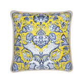 Kate McEnroe New York Royal Azure Damask Duck Feather Silk PillowSilk Pillows2340458