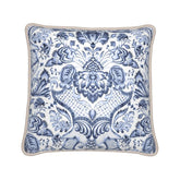 Kate McEnroe New York Royal Azure Damask Duck Feather Silk PillowSilk Pillows2340492