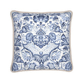 Kate McEnroe New York Royal Azure Damask Duck Feather Silk PillowSilk Pillows2340492