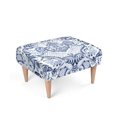 Kate McEnroe New York Royal Azure Damask OttomanOttomans2340490