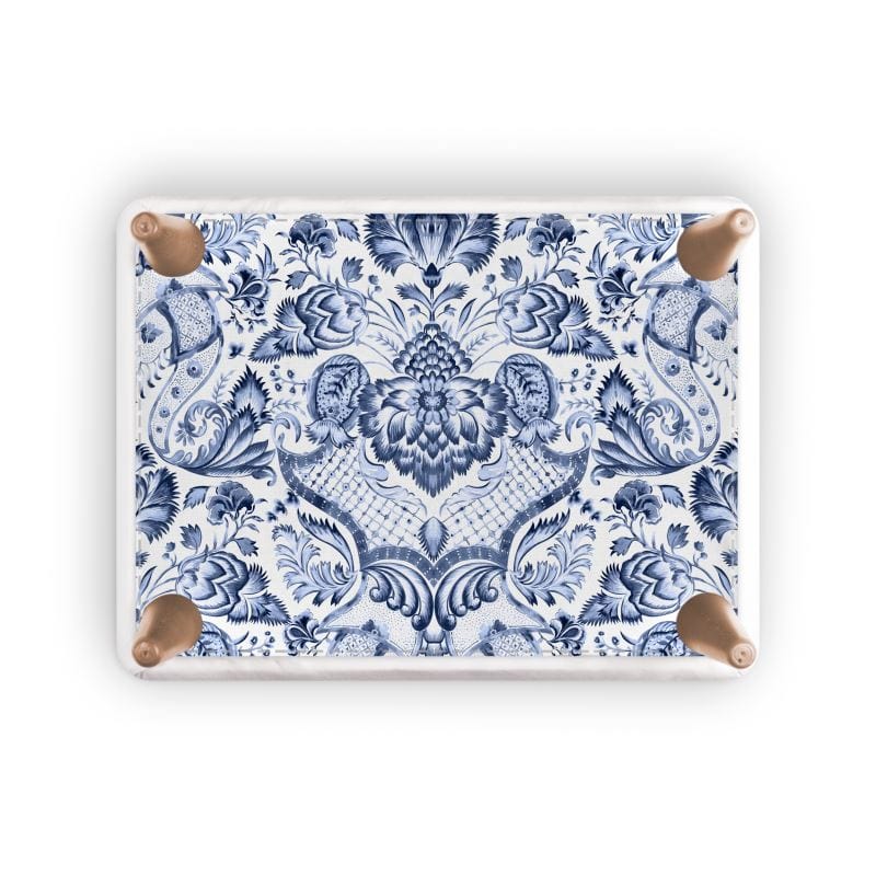 Kate McEnroe New York Royal Azure Damask OttomanOttomans2340490