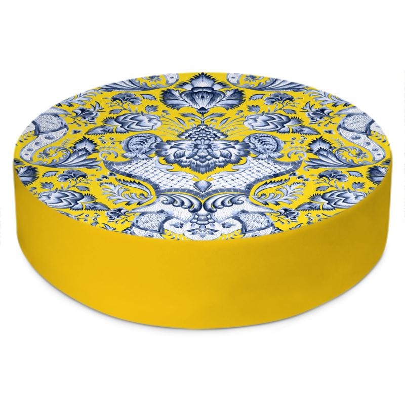 Kate McEnroe New York Royal Azure Damask Round Floor PillowFloor Pillows2340466