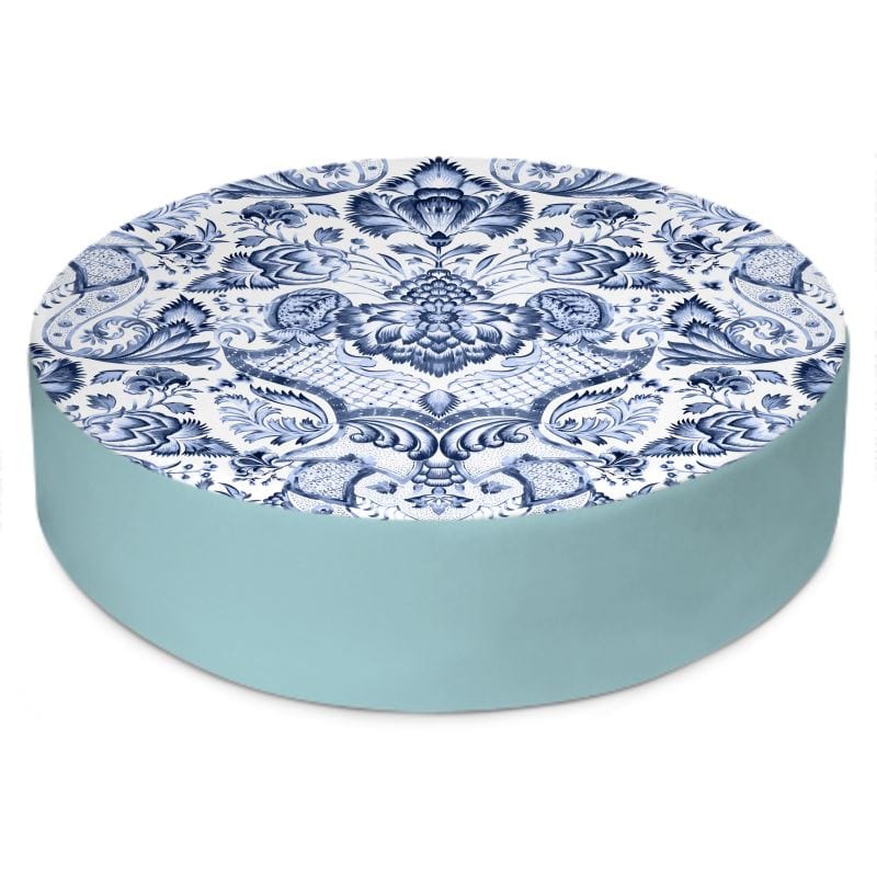 Kate McEnroe New York Royal Azure Damask Round Floor PillowFloor Pillows2340491