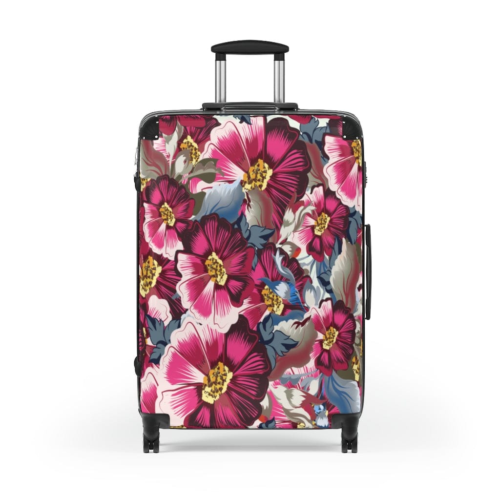 Kate McEnroe New York Rustic Cosmos Flowers &amp; Pink Roses Luggage Set Suitcases Large / Black 98863459646841997906