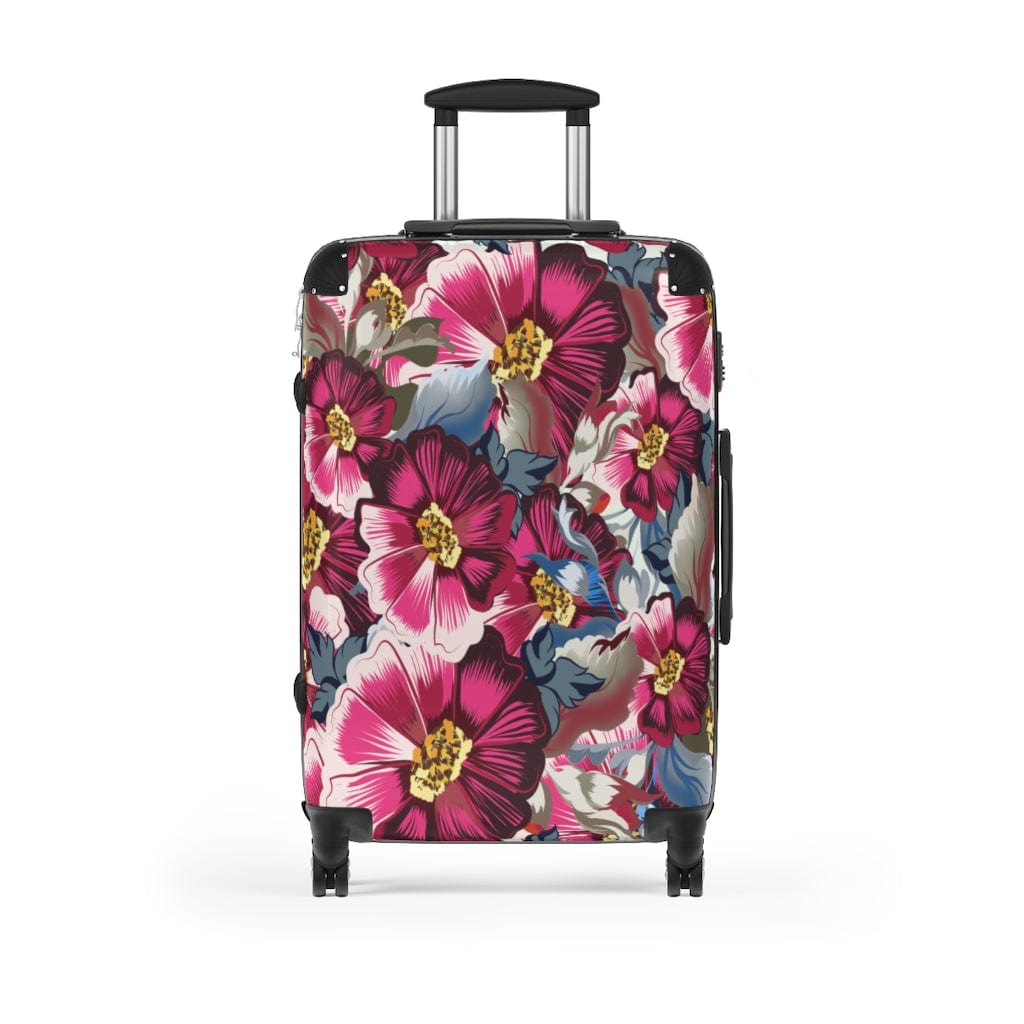 Kate McEnroe New York Rustic Cosmos Flowers &amp; Pink Roses Luggage Set Suitcases Medium / Black 18475633971802144566