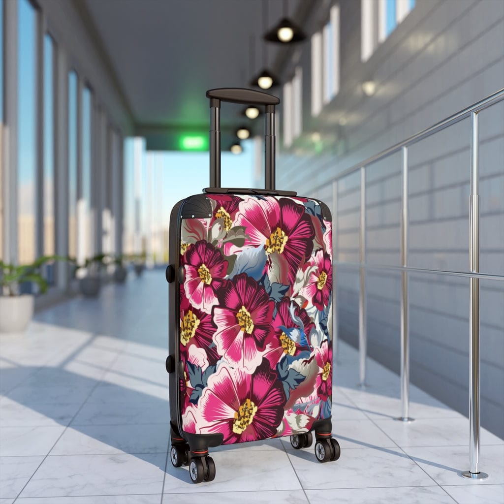 Kate McEnroe New York Rustic Cosmos Flowers &amp; Pink Roses Luggage Set Suitcases Small / Black 63655537679644054558