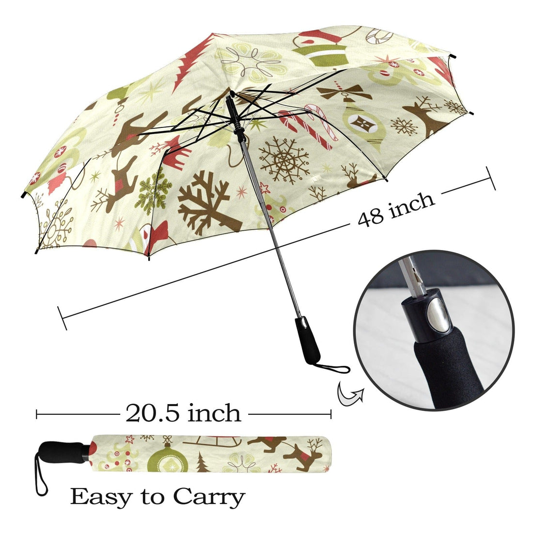 interestprint Santa and Friends Semi-Automatic Foldable Umbrella Umbrellas One Size D2842160
