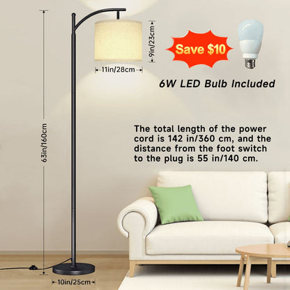 Kate McEnroe New York Scandinavian Boho Arc Floor Lamp, Danish Modern Floral Accent Lighting, Mid Century Living Room DecorArc Floor LampsnsVClV2WdE