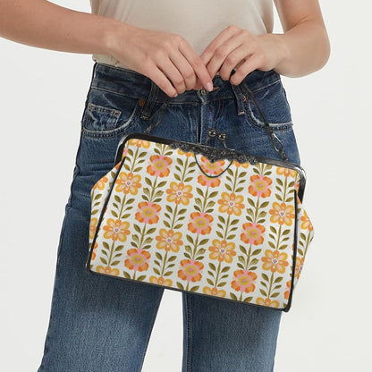 Kate McEnroe New York Scandinavian Danish Floral Kisslock Purse, Retro Mid Mod Shoulder BagCrossbody BagsD3187101